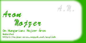 aron mojzer business card
